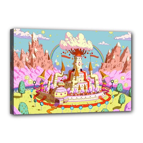 Adventure Time Multi Colored Celebration Nature Canvas 18  X 12  (stretched)