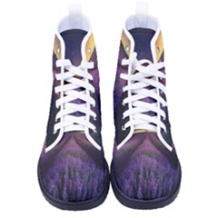Bed Of Purple Petaled Flowers Photography Landscape Nature Kid s High-top Canvas Sneakers
