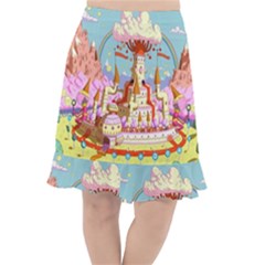 Adventure Time Multi Colored Celebration Nature Fishtail Chiffon Skirt