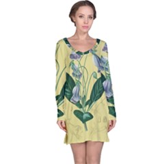 Botanical Plants Green Long Sleeve Nightdress