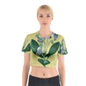 Botanical Plants Green Cotton Crop Top View1