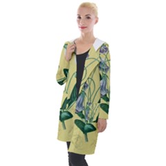 Botanical Plants Green Hooded Pocket Cardigan