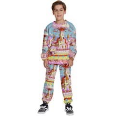 Adventure Time Multi Colored Celebration Nature Kids  Sweatshirt Set by Sarkoni