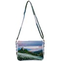 Field Of White Petaled Flowers Nature Landscape Shoulder Bag with Back Zipper View3