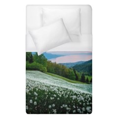 Field Of White Petaled Flowers Nature Landscape Duvet Cover (Single Size)