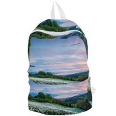 Field Of White Petaled Flowers Nature Landscape Foldable Lightweight Backpack