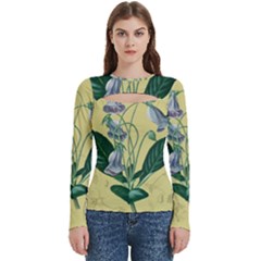 Botanical Plants Green Women s Cut Out Long Sleeve T-shirt by Sarkoni