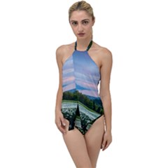 Field Of White Petaled Flowers Nature Landscape Go with the Flow One Piece Swimsuit