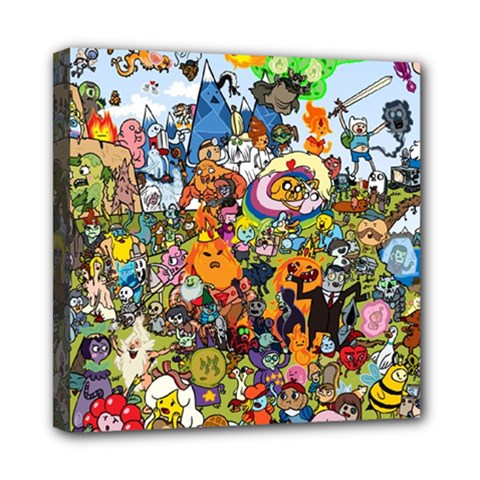 Cartoon Characters Tv Show  Adventure Time Multi Colored Mini Canvas 8  X 8  (stretched) by Sarkoni