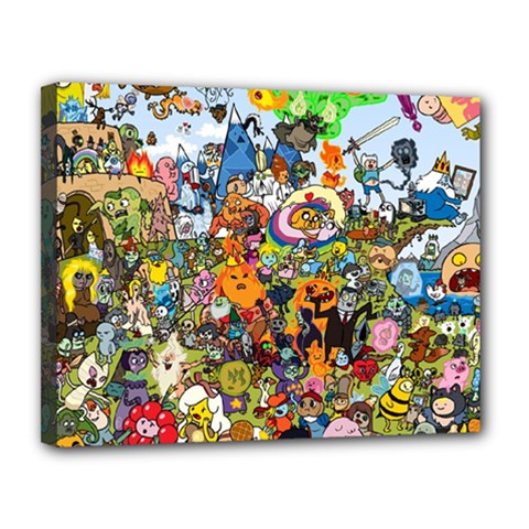 Cartoon Characters Tv Show  Adventure Time Multi Colored Canvas 14  X 11  (stretched)