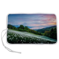 Field Of White Petaled Flowers Nature Landscape Pen Storage Case (L)