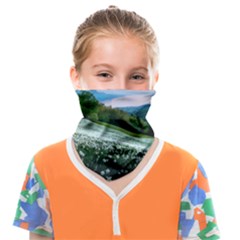 Field Of White Petaled Flowers Nature Landscape Face Covering Bandana (Kids)