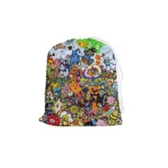 Cartoon Characters Tv Show  Adventure Time Multi Colored Drawstring Pouch (medium)