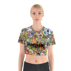 Cartoon Characters Tv Show  Adventure Time Multi Colored Cotton Crop Top