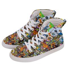 Cartoon Characters Tv Show  Adventure Time Multi Colored Men s Hi-top Skate Sneakers by Sarkoni