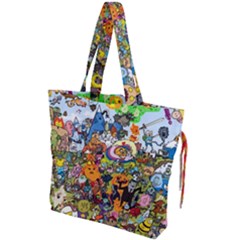 Cartoon Characters Tv Show  Adventure Time Multi Colored Drawstring Tote Bag