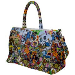 Cartoon Characters Tv Show  Adventure Time Multi Colored Duffel Travel Bag by Sarkoni