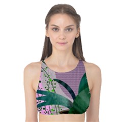 Botanical Plants Green Sheet Art Tank Bikini Top