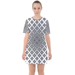 Background Pattern Halftone Sixties Short Sleeve Mini Dress by Pakjumat