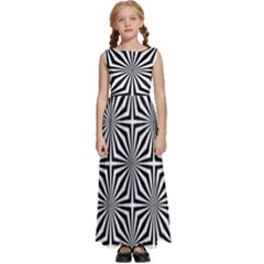 Background Pattern Halftone Black White Kids  Satin Sleeveless Maxi Dress by Pakjumat