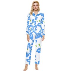 Hibiscus Wallpaper Flowers Floral Womens  Long Sleeve Velvet Pocket Pajamas Set by Pakjumat