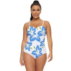 Hibiscus Wallpaper Flowers Floral Retro Full Coverage Swimsuit by Pakjumat