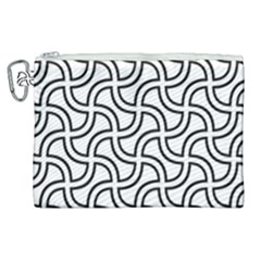 Pattern Monochrome Repeat Black And White Canvas Cosmetic Bag (XL)