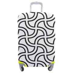 Pattern Monochrome Repeat Black And White Luggage Cover (medium) by Pakjumat