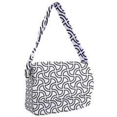 Pattern Monochrome Repeat Black And White Courier Bag by Pakjumat