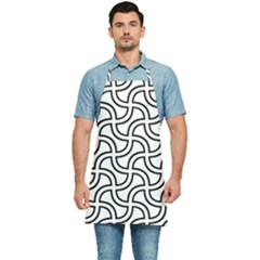 Pattern Monochrome Repeat Black And White Kitchen Apron by Pakjumat