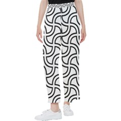 Pattern Monochrome Repeat Black And White Women s Pants  by Pakjumat