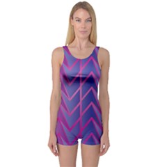 Geometric Background Abstract One Piece Boyleg Swimsuit