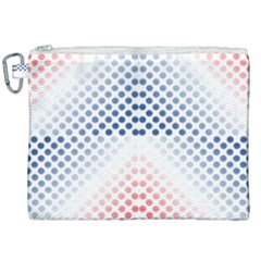 Dots Pointillism Abstract Chevron Canvas Cosmetic Bag (xxl) by Pakjumat