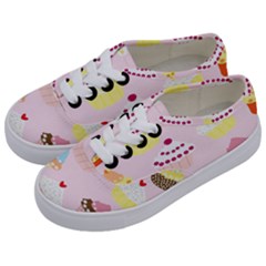 Cupcakes Wallpaper Paper Background Kids  Classic Low Top Sneakers