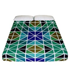 Mosaic Triangle Symmetry Fitted Sheet (california King Size) by Apen