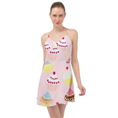 Cupcakes Wallpaper Paper Background Summer Time Chiffon Dress