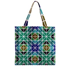 Mosaic Triangle Symmetry Zipper Grocery Tote Bag by Apen