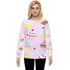 Cupcakes Wallpaper Paper Background Hidden Pocket Sweatshirt