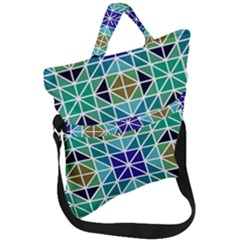 Mosaic Triangle Symmetry Fold Over Handle Tote Bag by Apen