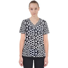 Geometric Tile Background Women s V-neck Scrub Top