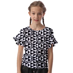 Geometric Tile Background Kids  Cut Out Flutter Sleeves