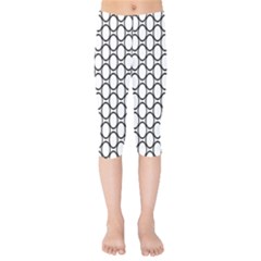 Black Pattern Halftone Wallpaper Kids  Capri Leggings 