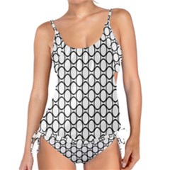 Black Pattern Halftone Wallpaper Tankini Set