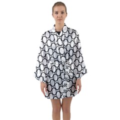 Black Pattern Halftone Wallpaper Long Sleeve Satin Kimono