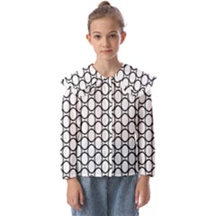 Black Pattern Halftone Wallpaper Kids  Peter Pan Collar Blouse by Apen