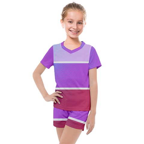 Pattern Banner Set Dot Abstract Kids  Mesh T-shirt And Shorts Set by Apen