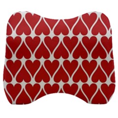 Hearts Pattern Seamless Red Love Velour Head Support Cushion