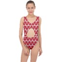 Hearts Pattern Seamless Red Love Center Cut Out Swimsuit View1