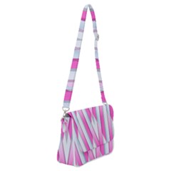 Geometric 3d Design Pattern Pink Shoulder Bag With Back Zipper by Apen