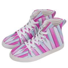 Geometric 3d Design Pattern Pink Women s Hi-top Skate Sneakers